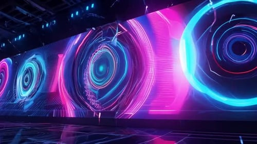 Futuristic Neon Lights Abstract Background