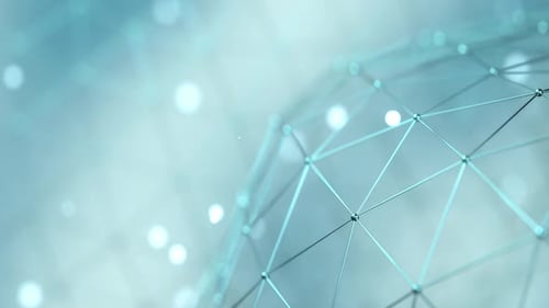 Digital blue background with dots and lines. Big data visualization. Network connection structure. 3