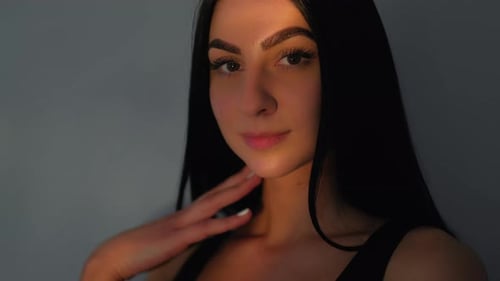 Glowing Skin Confident Model Face Hair Radiant