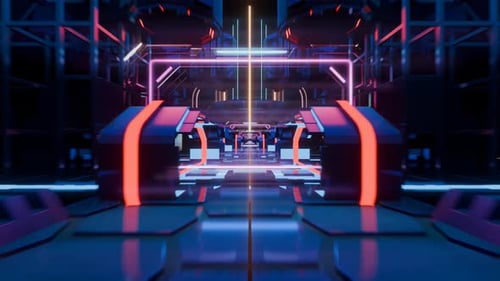 Futuristic Neon Background with Glowing Lines and Vibrant Colors Endless Loop