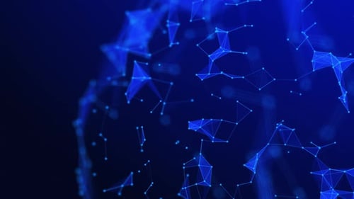Futuristic Blue Plexus Network Connection Background Loop