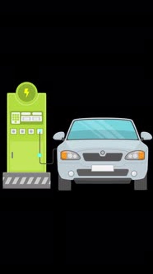 Charging Station For Electric Car Vertical Alpha Channel