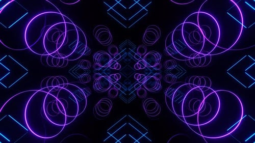 Fondo de movimientos abstractos en forma de neón morado y azul Vj Loop en 4K