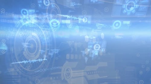 Animated Futuristic Digital Technology Data Interface Background