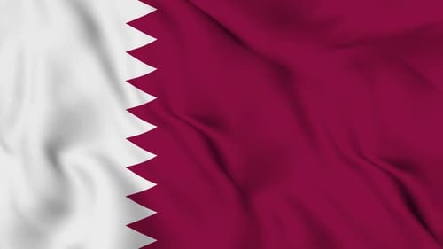 Waving Flag of Qatar with Realistic Fabric Animation Loop