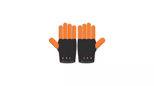 Flat Design Cycling Gloves Animated Element