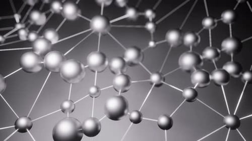 A gray mesh of molecules. Design. A white grid in cartoon animation