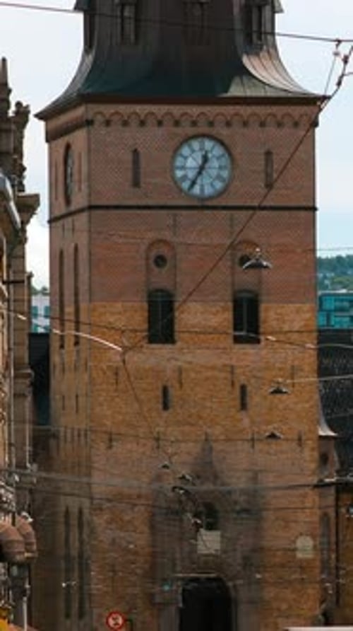 Oslo Norway Oslo Cathedral in Norway Formerly Our Savior's Church Grensen Street Vertical Footage