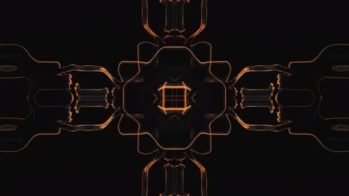 Abstrakter orangefarbener blinkender geometrischer DJ-Loop-Animationshintergrund
