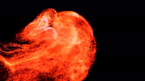 Abstract Glowing Fluid Particles Swirl Background