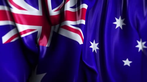 Realistic Waving Australian Flag Seamless Loop Animation