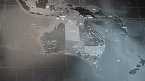 Map of Australia States with Country Regions Outlines