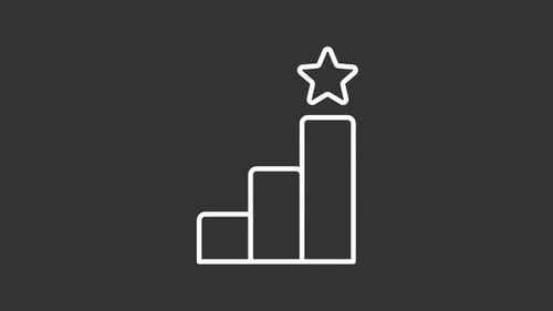 Animated bar chart white icon