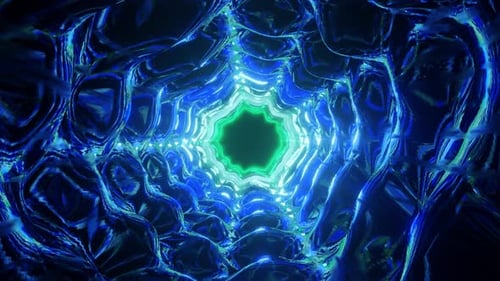 4K Blue Warmhole Web VJ Loop Background Animation