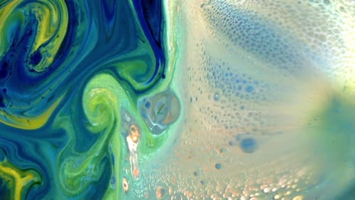 Abstract Swirling Liquid Art Macro Shot