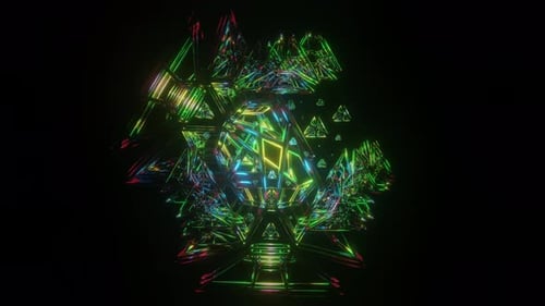 Colorful Trippy Pattern Animation Spiritual Tunnel with Sacred Geometry Light