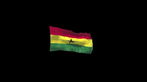 Realistic Waving Flag of Ghana