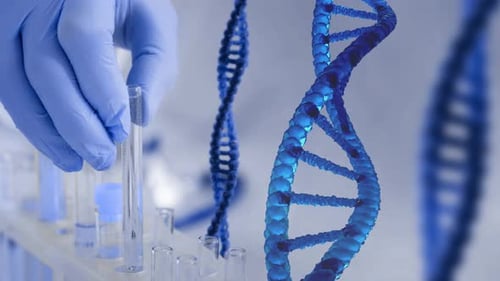 Dna Tube And Science Medical Healty Background 4k Loop