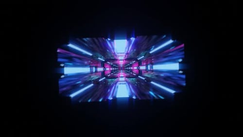 Abstract endless background, cinematic tunnel, symmetrical endless loop