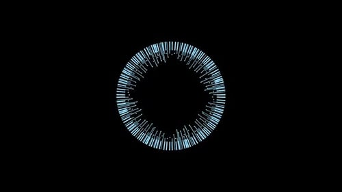 Schnittstellenkollektion: Schlaufe aus einem Ring mit spitzen Elementen, die sich gegen den Uhrzeigersinn drehen