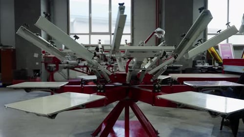 Industrial Printer on Warehouse Floor