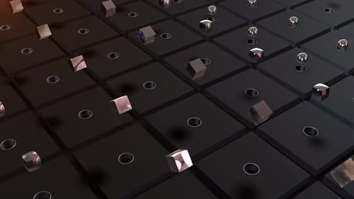 Abstraktes modernes Gitter mit metallischen Formen