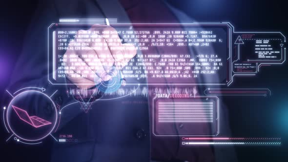 Working With Infographics Of Data Array Decoding, Backgrounds Motion ...