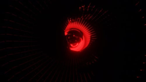 Red Digital Tunnel Loop Background