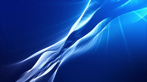 Elegantes Wellenlinien-Design, das auf Blau fließt