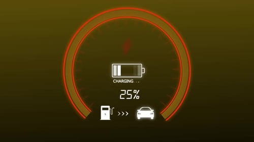 Futuristic Electric Vehicle Charging Progress Bar Animation