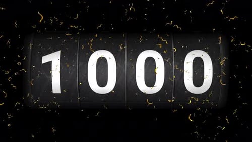 Flip Counter Animation with Golden Confetti for Milestones