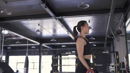 Sporty Asian Woman Exercise Training Building Muscles and Burning Fat Cardio