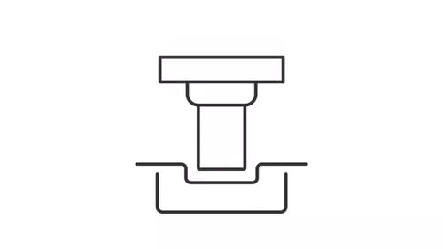 Animated metal stamping line icon