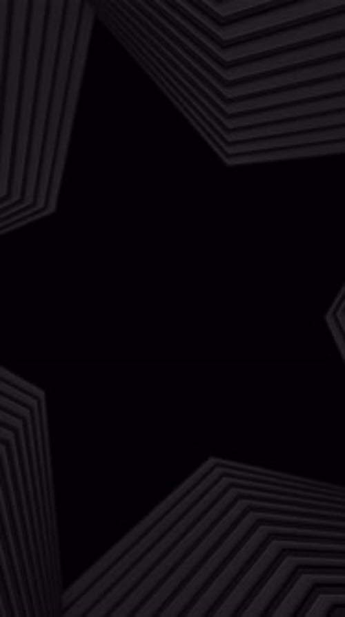 Abstract Dark Twisted Tunnel Constructed with Star Shape Motion Through Spiral Corridor Black Smooth