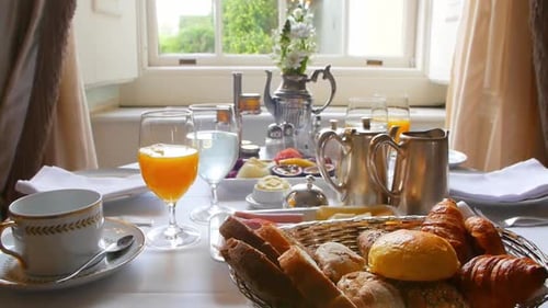 Breakfast table by a window