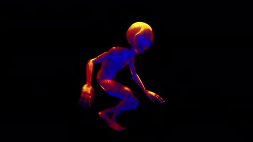Thermal Alien Creature Sci-Fi Animation Loop