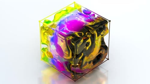 Vibrant Morphing Liquid Cube Motion Background