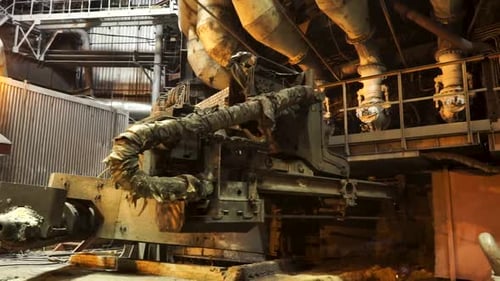 Industrial Robot Manipulator Working in Steel Mill