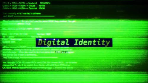 Digital Identity On Digital Screen Message On Computer Screens