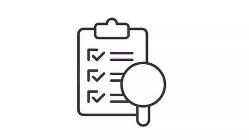 Minimalist Checklist Magnifying Glass Icon Animation