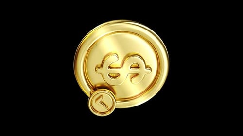 Gold Metal Money Dollar Coin Icon With Finance Business 3d Concept Earning Investment