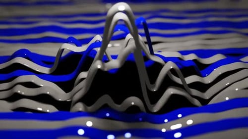 Hintergrund-Loop-Animation mit blauen und hellgrauen verdrängten Bändern in 1080HD