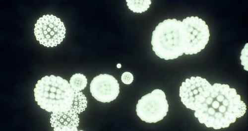 Abstract Glowing Microscopic Particles Loop Background