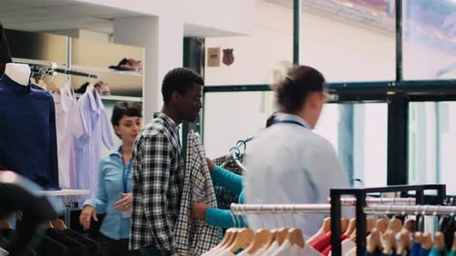 Couple Looking at Stylish Shirt