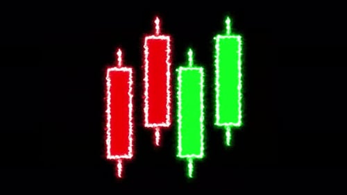 Animated Glowing Candlestick Chart for Financial Analysis