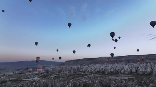 Hot Air Balloons Over Cappadocia at Sunrise
