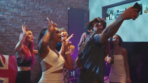 Friends Taking Selfie at a Fun Party
