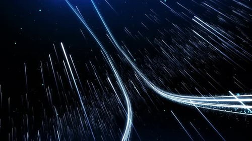 Fast Moving Blue Light Trails Abstract Data Stream Background