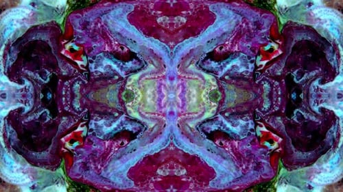 Abstract Vibrant Liquid Ink Color Kaleidoscope Background