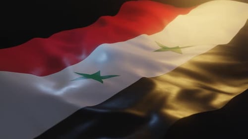 Realistic Waving Syrian Flag Animation